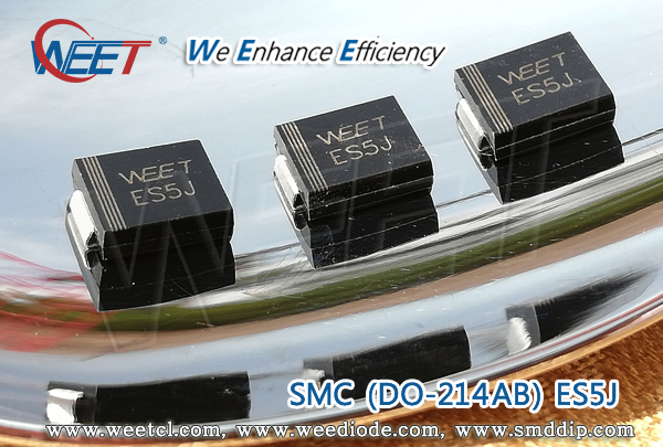 WEET-SMC-DO-214AB-ES5A-THRU-ES5J-Mouser-Electronics-ThinkiSemi-GOODARK-Vishay-Ultra-Fast-Recovery-Rectifiers