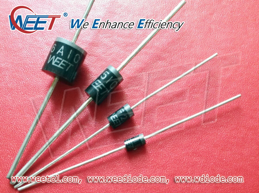 WEET All Kinds of Axial Lead Diodes and Rectifiers DO-41, DO-15, DO-27, R-1, R-6 Through Hole Type